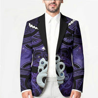 Personalised Maori Matariki Manaia Waiporoporo Blazer Maori Kowhaiwhai Pattern Galaxy LT01 - Polynesian Pride