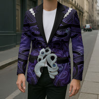 Personalised Maori Matariki Manaia Waiporoporo Blazer Maori Kowhaiwhai Pattern Galaxy LT01 - Polynesian Pride
