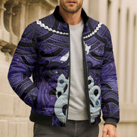 Personalised Maori Matariki Manaia Waiporoporo Bomber Puffer Jacket Maori Kowhaiwhai Pattern Galaxy