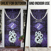 Personalised Maori Matariki Manaia Waiporoporo Door Cover Maori Kowhaiwhai Pattern Galaxy