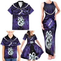 Personalised Maori Matariki Manaia Waiporoporo Family Matching Tank Maxi Dress and Hawaiian Shirt Maori Kowhaiwhai Pattern Galaxy