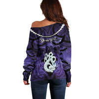 Personalised Maori Matariki Manaia Waiporoporo Off Shoulder Sweater Maori Kowhaiwhai Pattern Galaxy