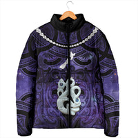 Personalised Maori Matariki Manaia Waiporoporo Padded Jacket Maori Kowhaiwhai Pattern Galaxy