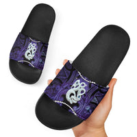 Maori Matariki Manaia Waiporoporo Slide Sandals Maori Kowhaiwhai Pattern Galaxy