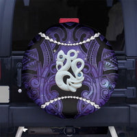 Maori Matariki Manaia Waiporoporo Spare Tire Cover Maori Kowhaiwhai Pattern Galaxy LT01 No hole Purple - Polynesian Pride