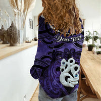 Personalised Maori Matariki Manaia Waiporoporo Women Casual Shirt Maori Kowhaiwhai Pattern Galaxy
