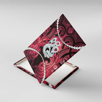 Maori Matariki Manaia Whero Canvas Wall Art Maori Kowhaiwhai Pattern Galaxy LT01 With Frame Red - Polynesian Pride