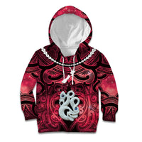 Personalised Maori Matariki Manaia Whero Kid Hoodie Maori Kowhaiwhai Pattern Galaxy