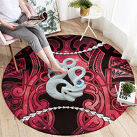 Maori Matariki Manaia Whero Round Carpet Maori Kowhaiwhai Pattern Galaxy