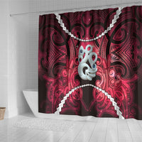 Maori Matariki Manaia Whero Shower Curtain Maori Kowhaiwhai Pattern Galaxy LT01 - Polynesian Pride