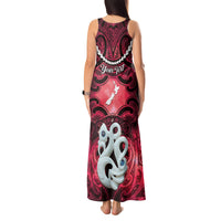 Personalised Maori Matariki Manaia Whero Tank Maxi Dress Maori Kowhaiwhai Pattern Galaxy
