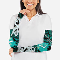 Personalised Maori Matariki Manaia Turquoise Arm Sleeves Maori Kowhaiwhai Pattern Galaxy LT01 - Polynesian Pride