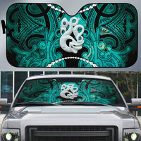 Maori Matariki Manaia Turquoise Auto Sun Shade Maori Kowhaiwhai Pattern Galaxy