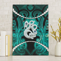 Maori Matariki Manaia Turquoise Canvas Wall Art Maori Kowhaiwhai Pattern Galaxy