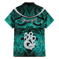 Personalised Maori Matariki Manaia Turquoise Family Matching Summer Maxi Dress and Hawaiian Shirt Maori Kowhaiwhai Pattern Galaxy