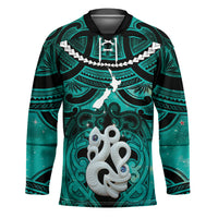 Personalised Maori Matariki Manaia Turquoise Hockey Jersey Maori Kowhaiwhai Pattern Galaxy