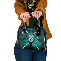 Maori Matariki Manaia Turquoise Shoulder Handbag Maori Kowhaiwhai Pattern Galaxy