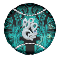 Maori Matariki Manaia Turquoise Spare Tire Cover Maori Kowhaiwhai Pattern Galaxy