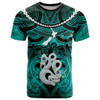 Personalised Maori Matariki Manaia Turquoise T Shirt Maori Kowhaiwhai Pattern Galaxy