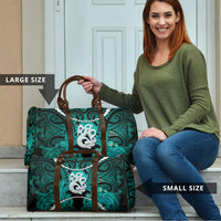 Maori Matariki Manaia Turquoise Travel Bag Maori Kowhaiwhai Pattern Galaxy LT01 - Polynesian Pride