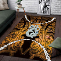 Maori Matariki Manaia Kowhai Area Rug Maori Kowhaiwhai Pattern Galaxy LT01 Yellow - Polynesian Pride