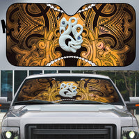 Maori Matariki Manaia Kowhai Auto Sun Shade Maori Kowhaiwhai Pattern Galaxy LT01 Yellow - Polynesian Pride