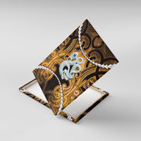 Maori Matariki Manaia Kowhai Canvas Wall Art Maori Kowhaiwhai Pattern Galaxy LT01 With Frame Yellow - Polynesian Pride