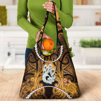 Maori Matariki Manaia Kowhai Grocery Bag Maori Kowhaiwhai Pattern Galaxy LT01 - Polynesian Pride