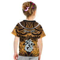 Personalised Maori Matariki Manaia Kowhai Kid T Shirt Maori Kowhaiwhai Pattern Galaxy