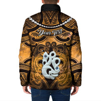 Personalised Maori Matariki Manaia Kowhai Padded Jacket Maori Kowhaiwhai Pattern Galaxy LT01 - Polynesian Pride