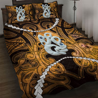 Maori Matariki Manaia Kowhai Quilt Bed Set Maori Kowhaiwhai Pattern Galaxy LT01 Yellow - Polynesian Pride