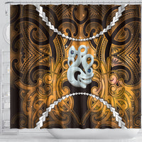 Maori Matariki Manaia Kowhai Shower Curtain Maori Kowhaiwhai Pattern Galaxy LT01 - Polynesian Pride