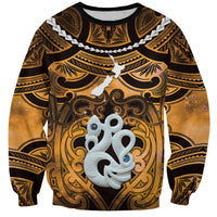 Personalised Maori Matariki Manaia Kowhai Sweatshirt Maori Kowhaiwhai Pattern Galaxy LT01 Unisex Yellow - Polynesian Pride
