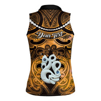 Personalised Maori Matariki Manaia Kowhai Women Sleeveless Polo Shirt Maori Kowhaiwhai Pattern Galaxy