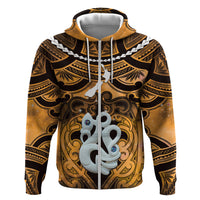 Personalised Maori Matariki Manaia Kowhai Zip Hoodie Maori Kowhaiwhai Pattern Galaxy