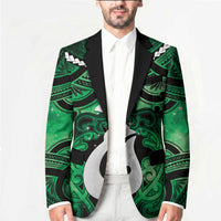 Personalised Maori Matariki Hei Matau Kakariki Blazer Maori Kowhaiwhai Pattern Galaxy LT01 - Polynesian Pride