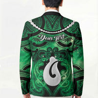 Personalised Maori Matariki Hei Matau Kakariki Blazer Maori Kowhaiwhai Pattern Galaxy LT01 - Polynesian Pride