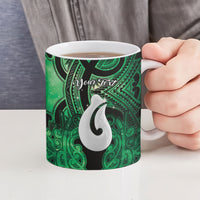 Personalised Maori Matariki Hei Matau Kakariki Ceramic Mug Maori Kowhaiwhai Pattern Galaxy