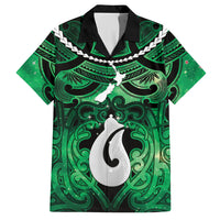 Personalised Maori Matariki Hei Matau Kakariki Hawaiian Shirt Maori Kowhaiwhai Pattern Galaxy LT01 Green - Polynesian Pride