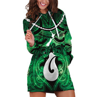 Personalised Maori Matariki Hei Matau Kakariki Hoodie Dress Maori Kowhaiwhai Pattern Galaxy