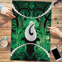 Maori Matariki Hei Matau Kakariki Puzzle Maori Kowhaiwhai Pattern Galaxy LT01 Green - Polynesian Pride