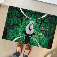 Maori Matariki Hei Matau Kakariki Rubber Doormat Maori Kowhaiwhai Pattern Galaxy