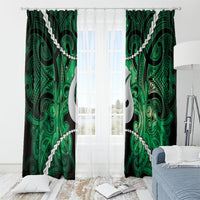 Maori Matariki Hei Matau Kakariki Window Curtain Maori Kowhaiwhai Pattern Galaxy LT01 - Polynesian Pride