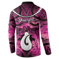 Personalised Maori Matariki Hei Matau Mawhero Button Sweatshirt Maori Kowhaiwhai Pattern Galaxy LT01 - Polynesian Pride