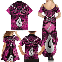 Personalised Maori Matariki Hei Matau Mawhero Family Matching Summer Maxi Dress and Hawaiian Shirt Maori Kowhaiwhai Pattern Galaxy
