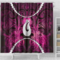 Maori Matariki Hei Matau Mawhero Shower Curtain Maori Kowhaiwhai Pattern Galaxy