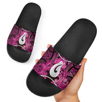 Maori Matariki Hei Matau Mawhero Slide Sandals Maori Kowhaiwhai Pattern Galaxy