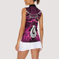 Personalised Maori Matariki Hei Matau Mawhero Women Sleeveless Polo Shirt Maori Kowhaiwhai Pattern Galaxy