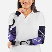Personalised Maori Matariki Hei Matau Waiporoporo Arm Sleeves Maori Kowhaiwhai Pattern Galaxy