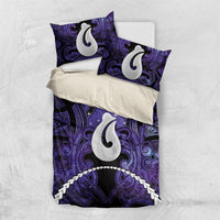 Maori Matariki Hei Matau Waiporoporo Bedding Set Maori Kowhaiwhai Pattern Galaxy